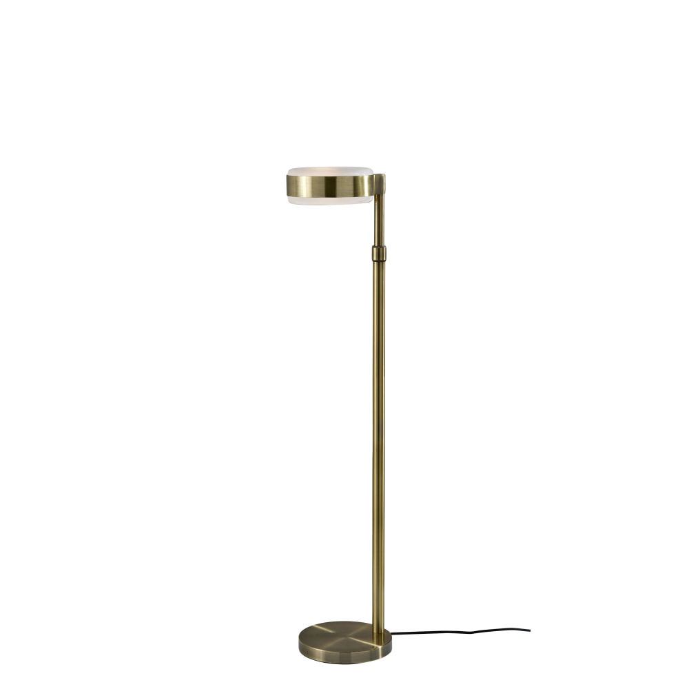 Adesso ADS360 Linis Floor Lamp, Antique Brass/White Glosted