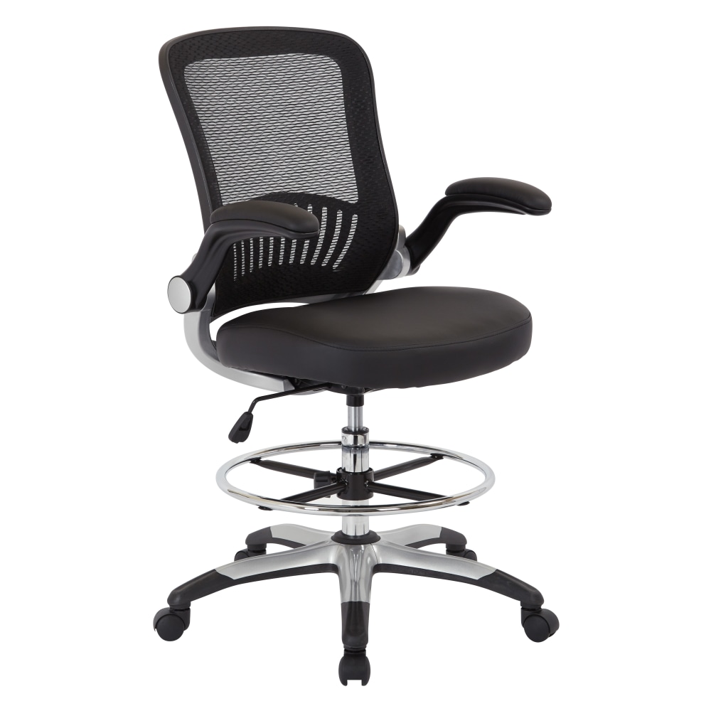 Office Star™ DC Series Faux Leather/Mesh Back Drafting