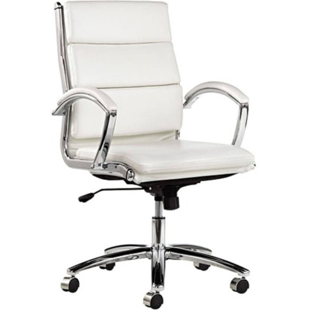 Alera Neratoli Mid-Back Swivel/Tilt Chair, White Stain-Resistant