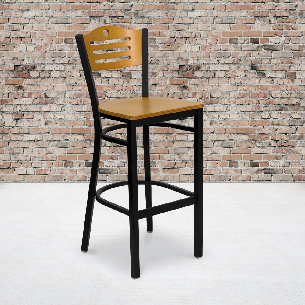 Flash Furniture Metal Restaurant Barstool With Slat Back,