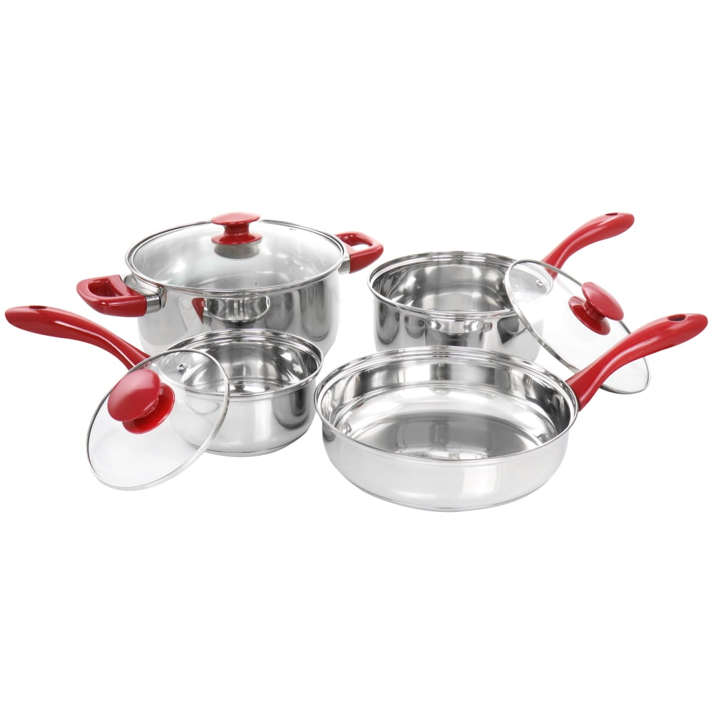 Gibson Home Crawson 7-Piece Stainless Steel Cookware Set,