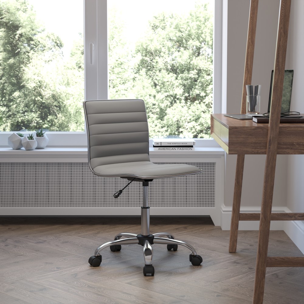 Flash Furniture Vinyl Low-Back Swivel Armless Task Chair,