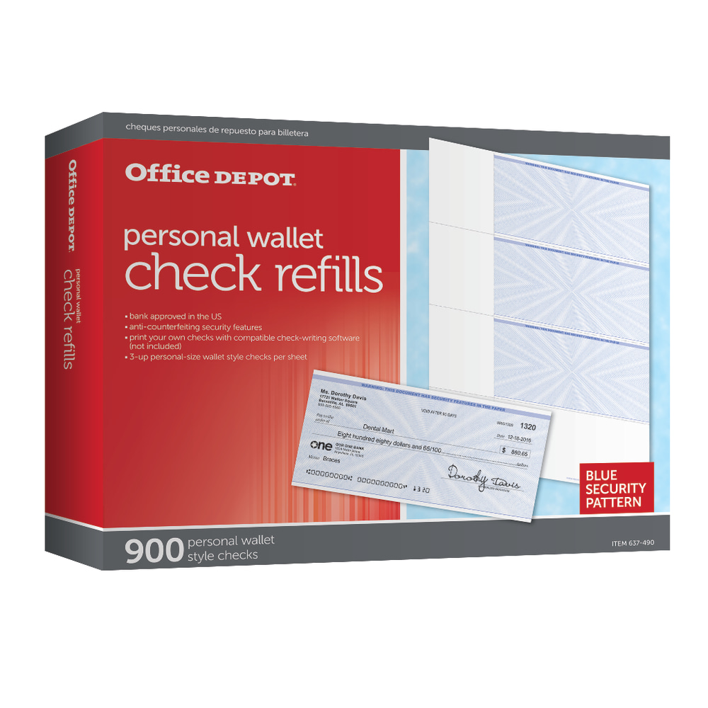 Office Depot® Brand Personal Check Refill Pack, 3-Part,