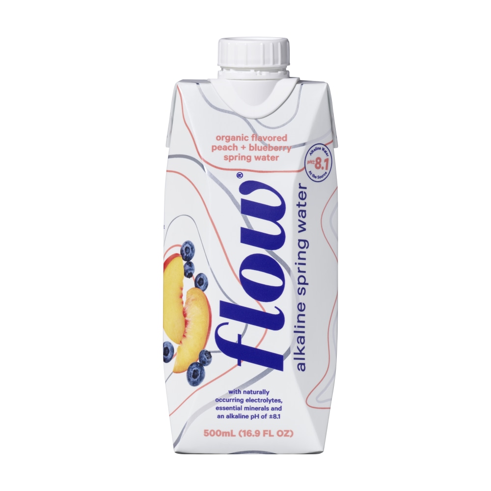 Flow Hydration Alkaline Spring Water, 16.9 Oz, Peach/Blueberry