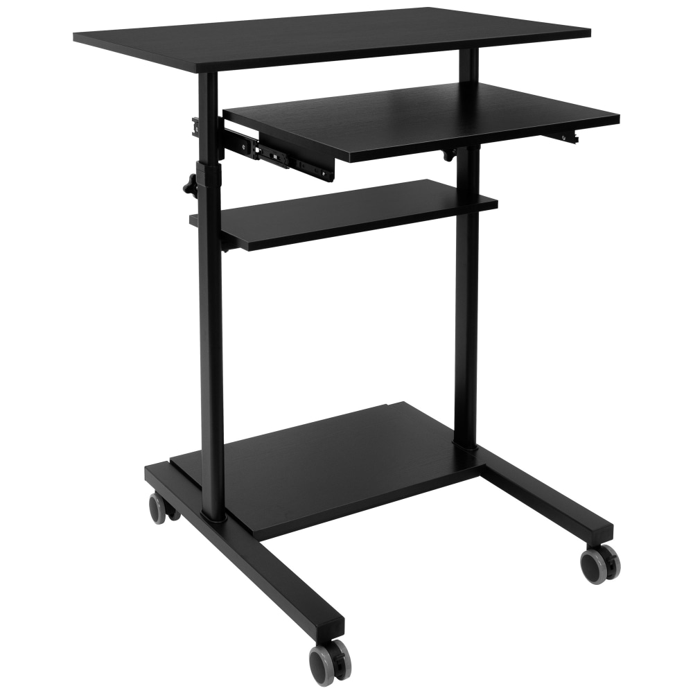 Mount-It! Mobile Standing Desk Workstation With Retractable