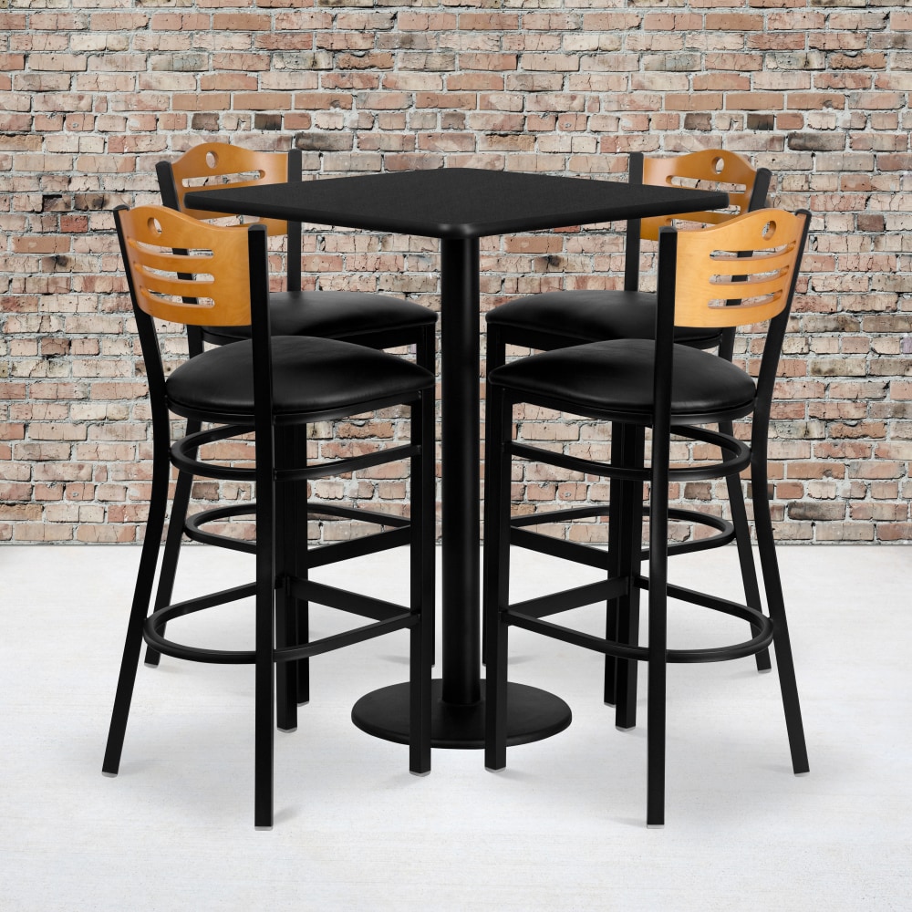 Flash Furniture Square Laminate Table Set With 4