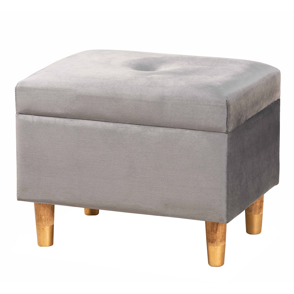 Baxton Studio Elias Storage Ottoman, Gray