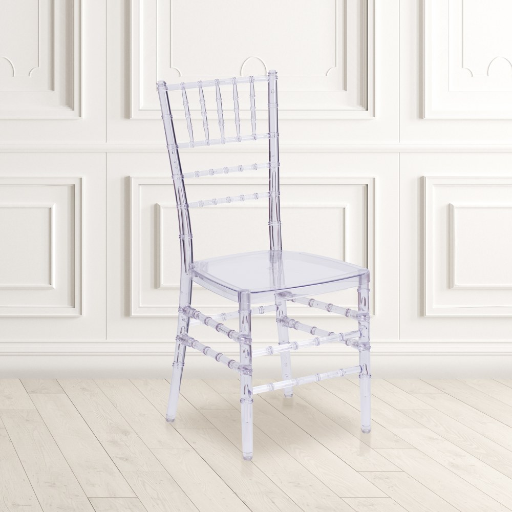 Flash Furniture Elegance Stacking Chiavari Chair, Plastic, Ice