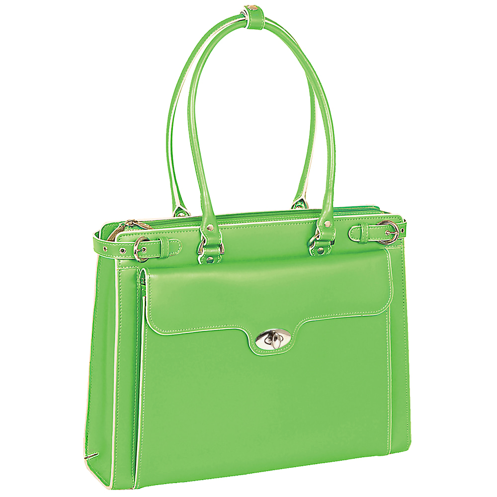 McKlein Winnetka Italian Leather Briefcase, Green