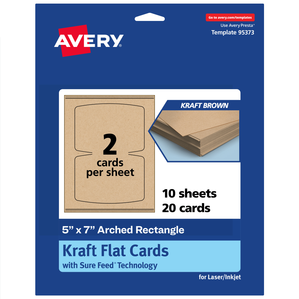 Avery® Printable Flat Cards With Sure Feed® Technology,