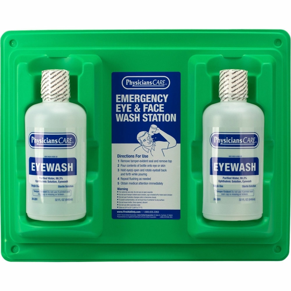 First Aid Only Twin-Bottle Eyewash Station - 1