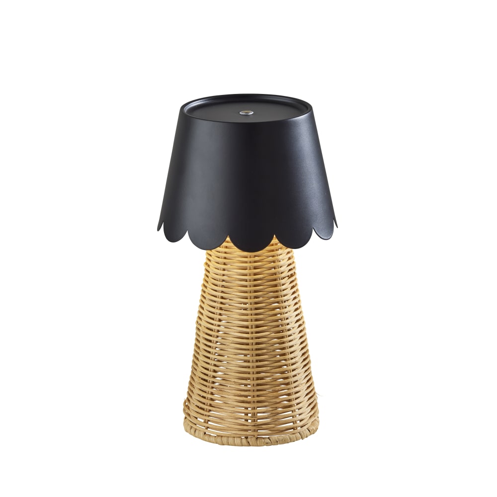 Adesso Tory LED Cordless Table Lamp, Black/Rattan with