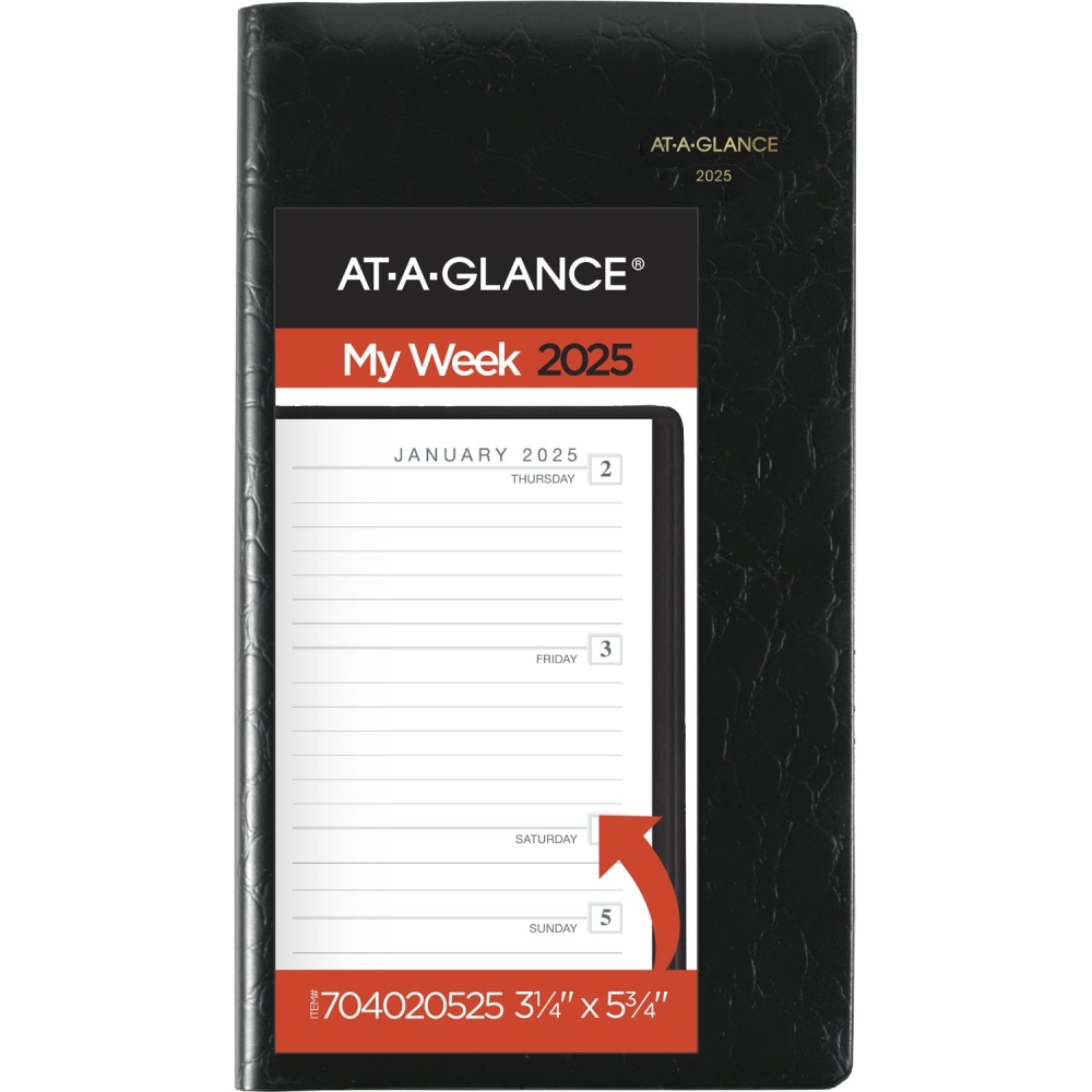 2025 AT-A-GLANCE® Designer Cover Weekly Planner, 3-1/4" x