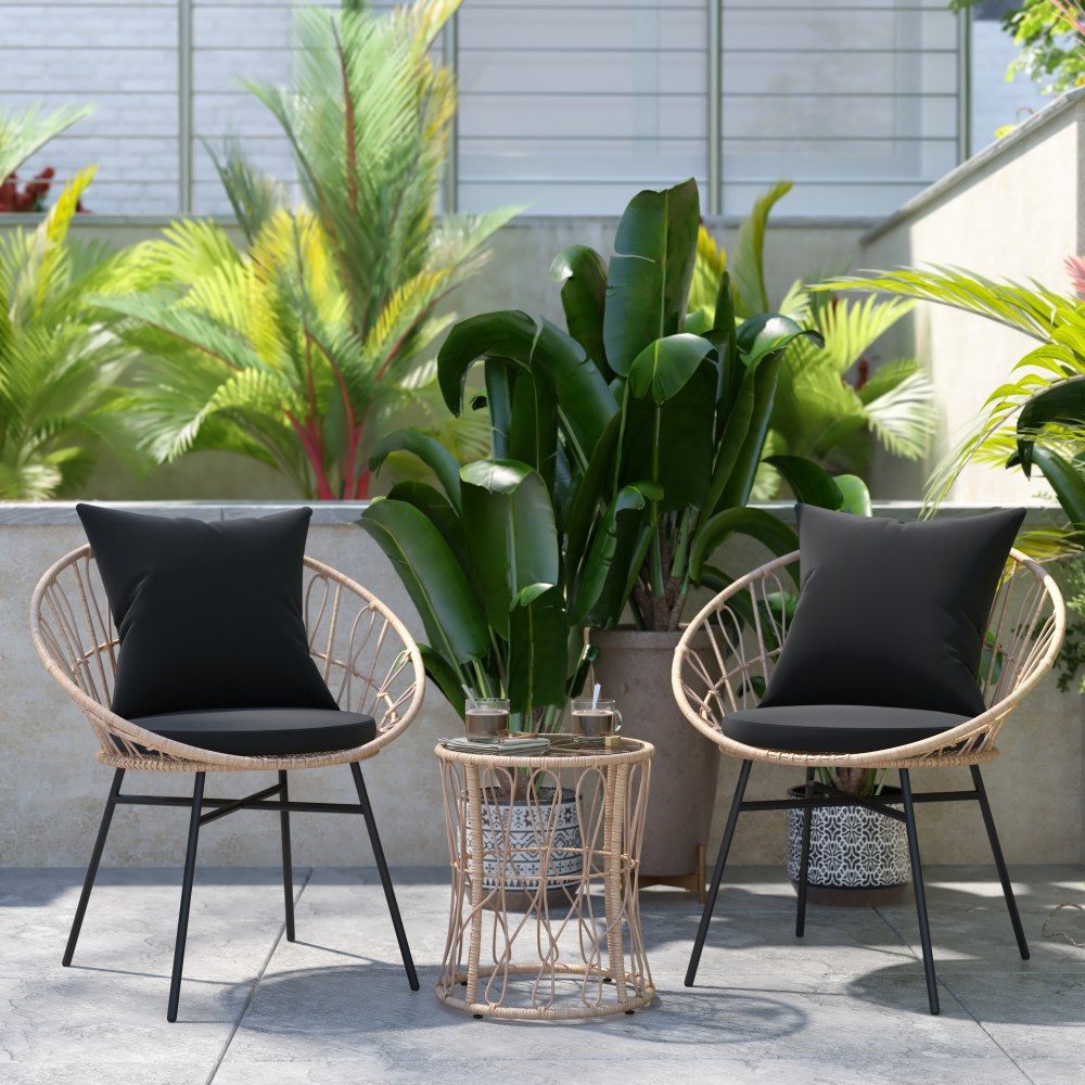 Flash Furniture Devon 3-Piece Indoor/Outdoor Bistro Papasan Chair