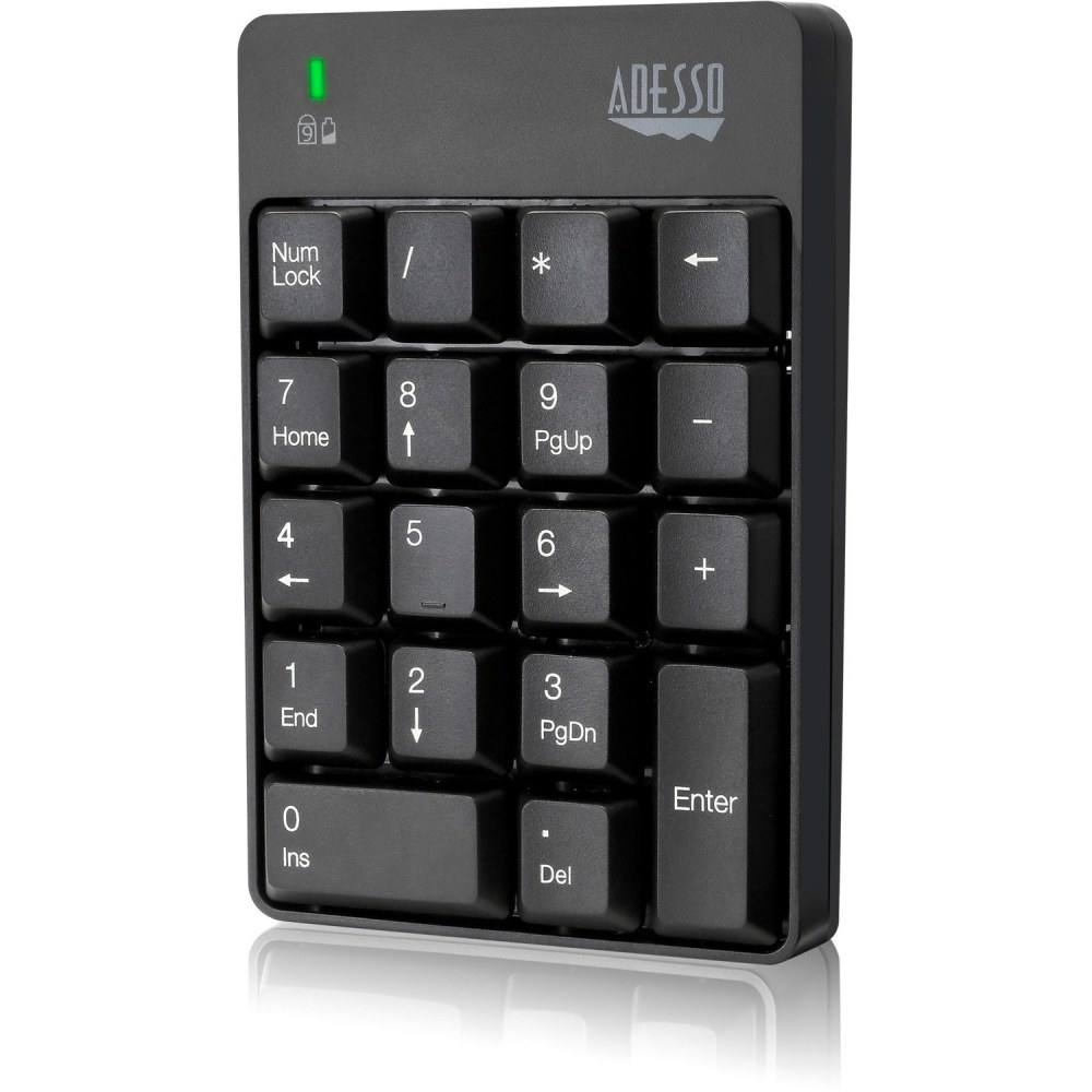 Adesso Wireless Spill Resistant 18-Key Numeric Keypad -
