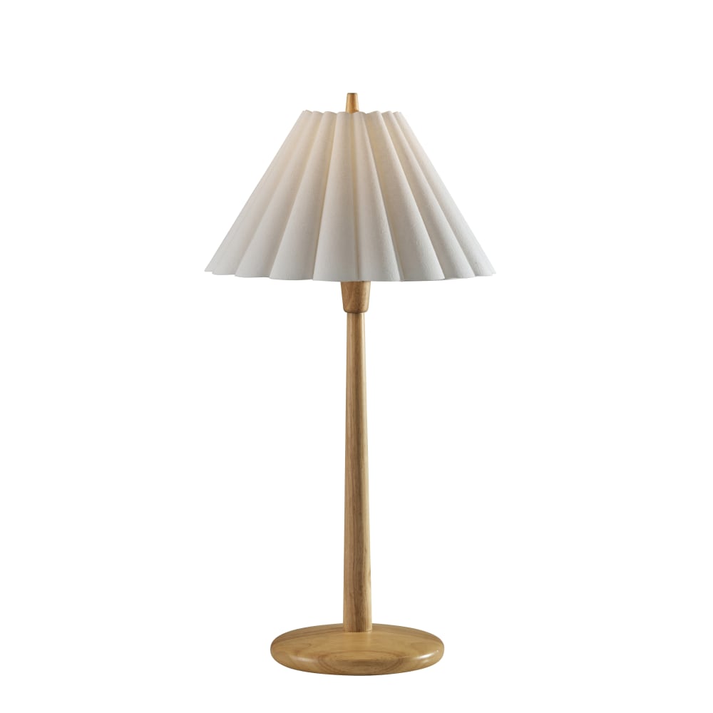 Adesso Scallop Table Lamp, Natural/White Fabric Shade