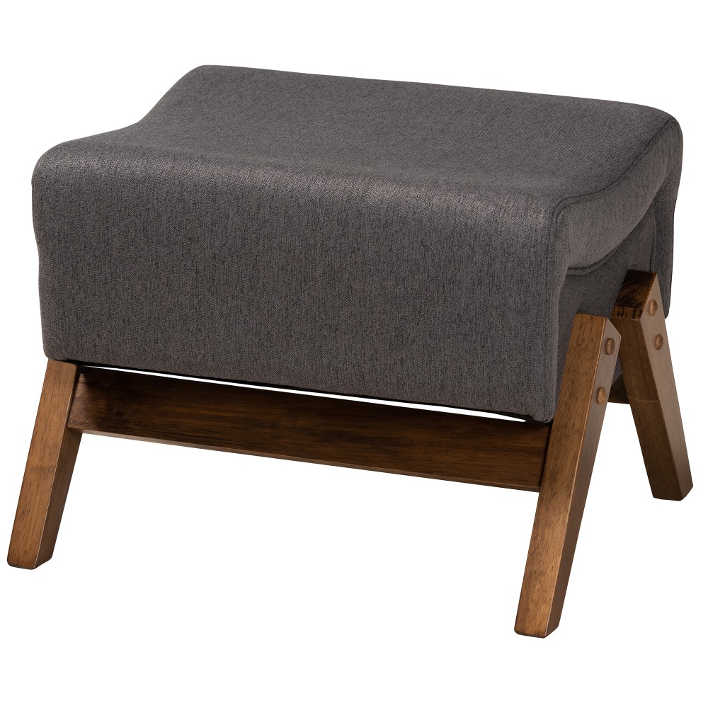 Baxton Studio Hanson Finished Wood Ottoman, 15”H x