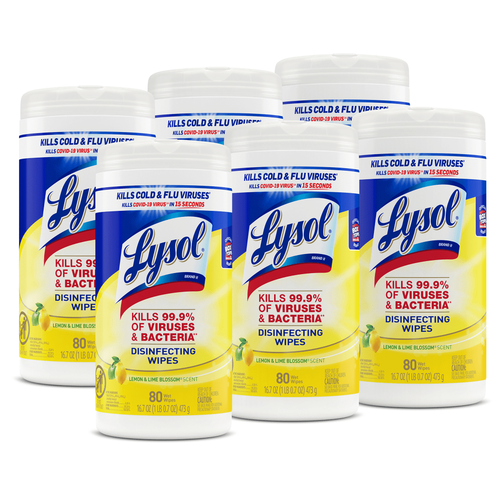 Lysol® Disinfecting Wipes, Lemon & Lime Blossom Scent,