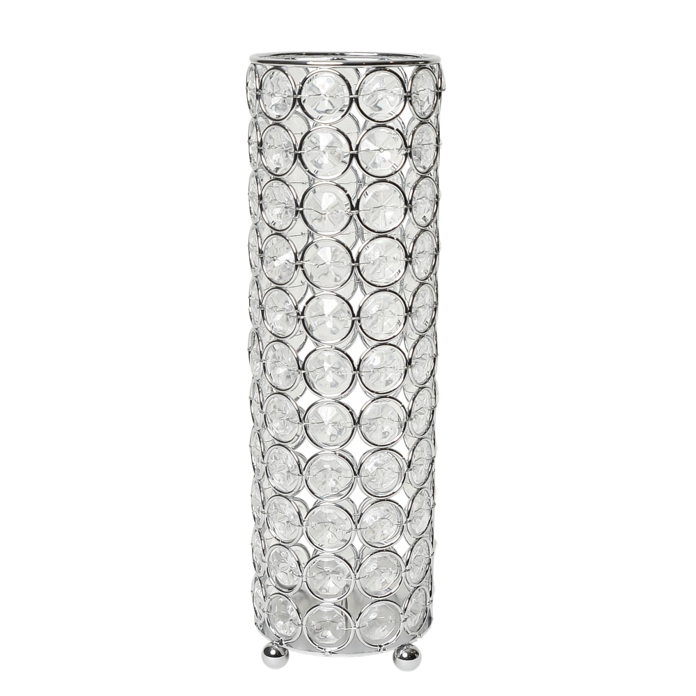 Elegant Designs Ellipse Crystal Decorative Vase, 10-1/4"H x