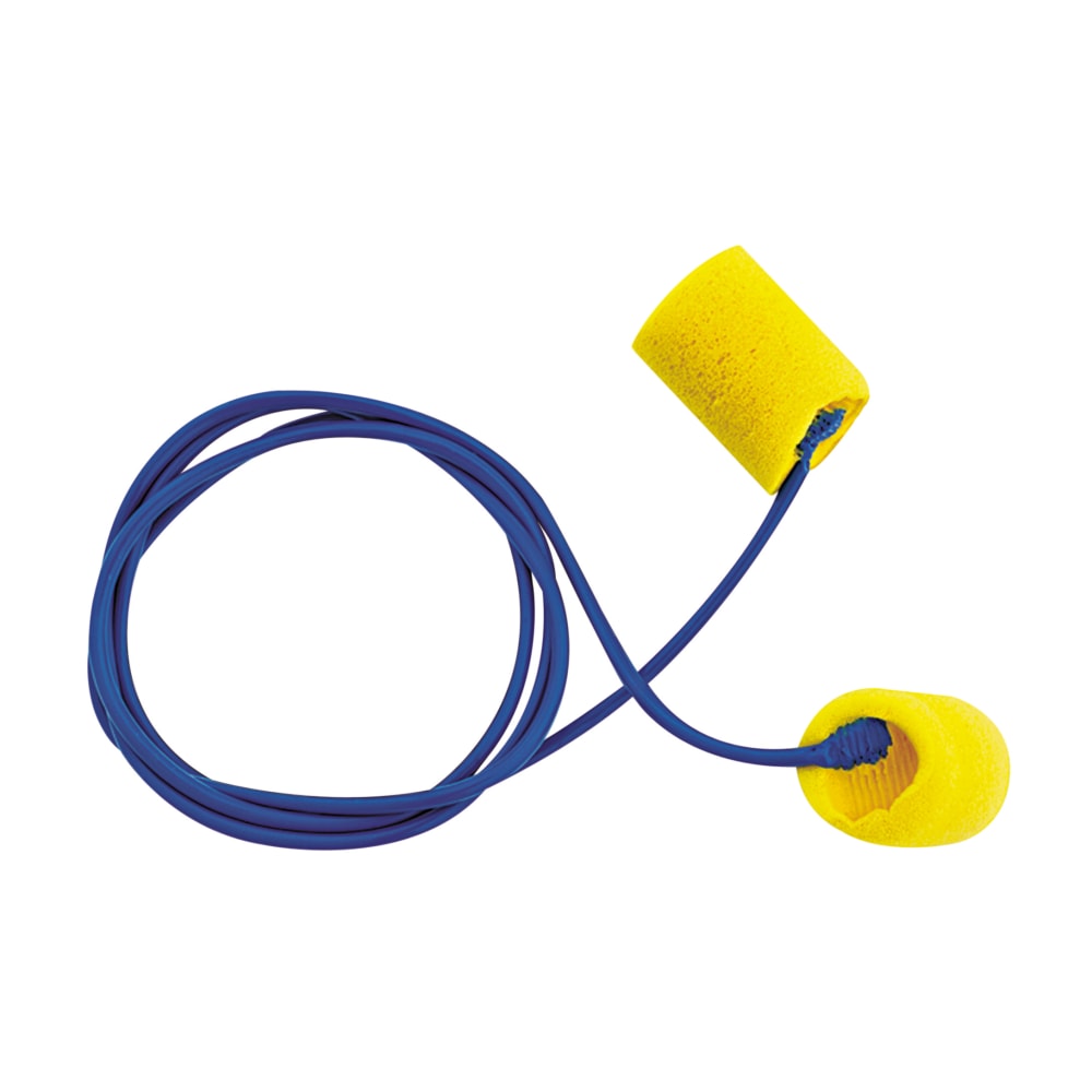 Aearo EAR Classic Earplugs, Corded, PVC Foam, Yellow,