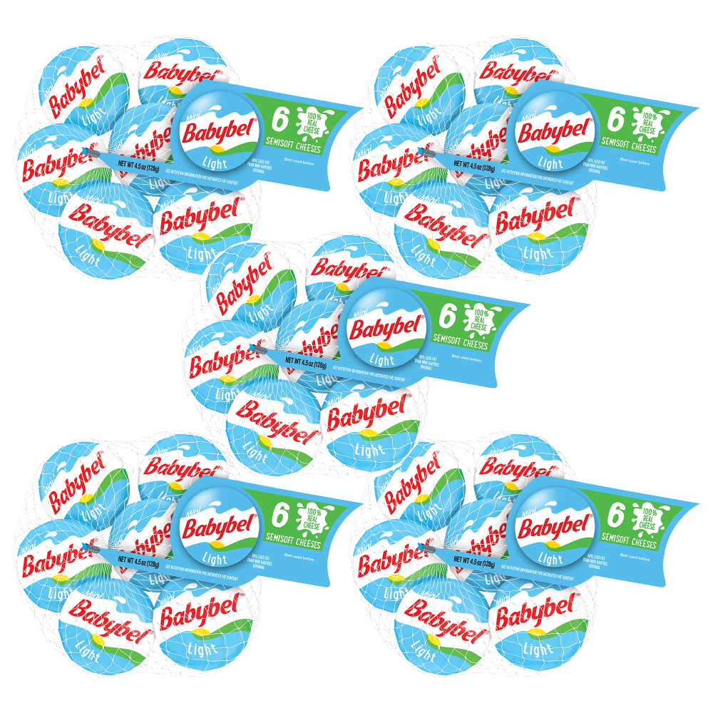 Babybel Mini Light Cheese Wheels, 1 Oz, 6