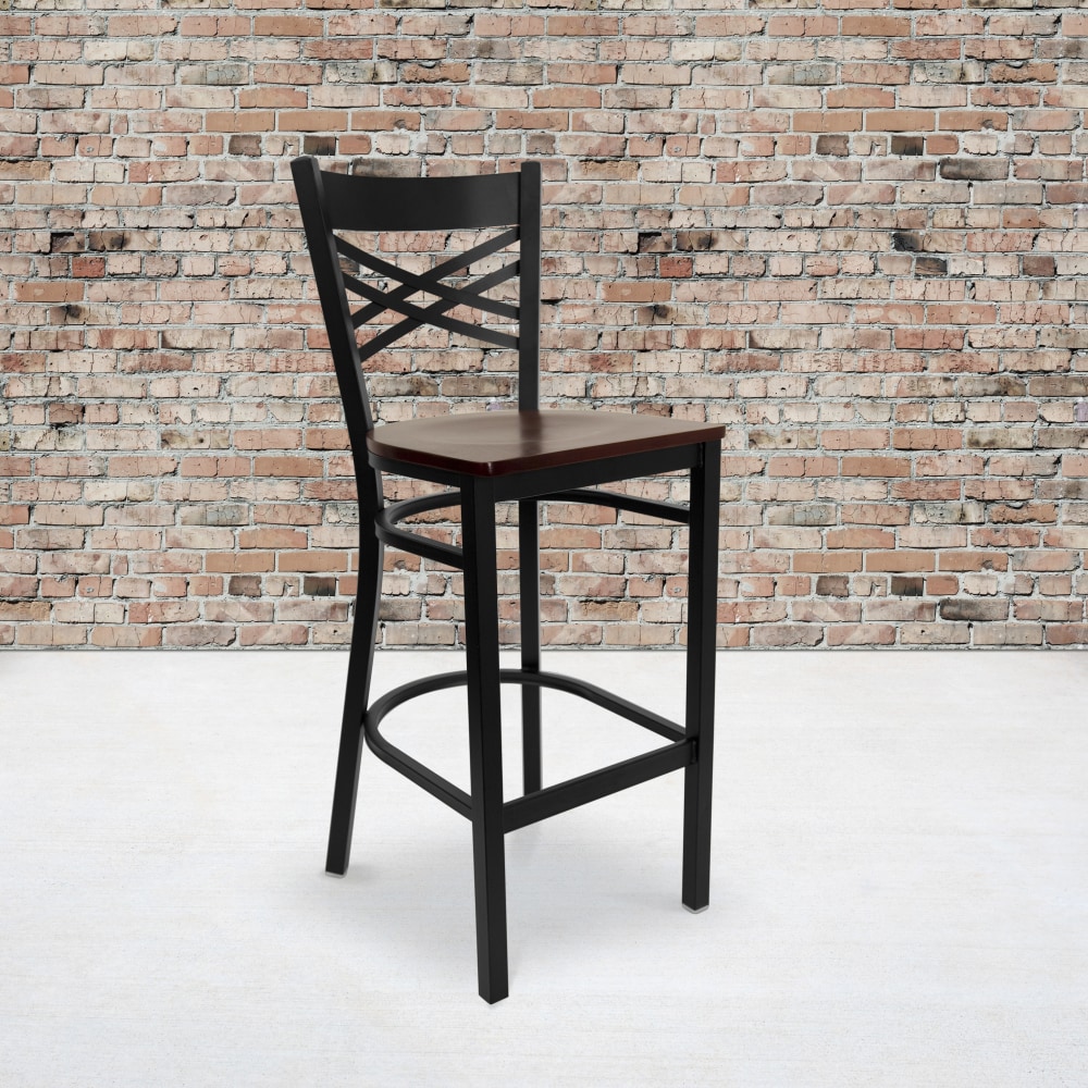 Flash Furniture Metal/Wood Restaurant Barstool With X-Back,