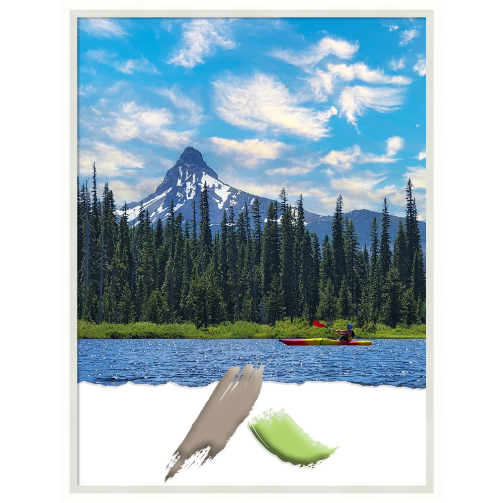 Amanti Art Lucie White Wood Picture Frame, 19"