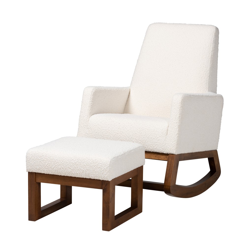 Baxton Studio Yashiya 2-Piece Rocking Accent Chair And