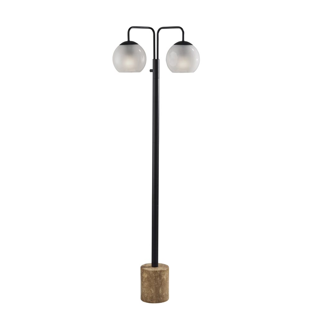 Adesso Stockton 2-Light Floor Lamp, 60-1/4”H, White Glosted