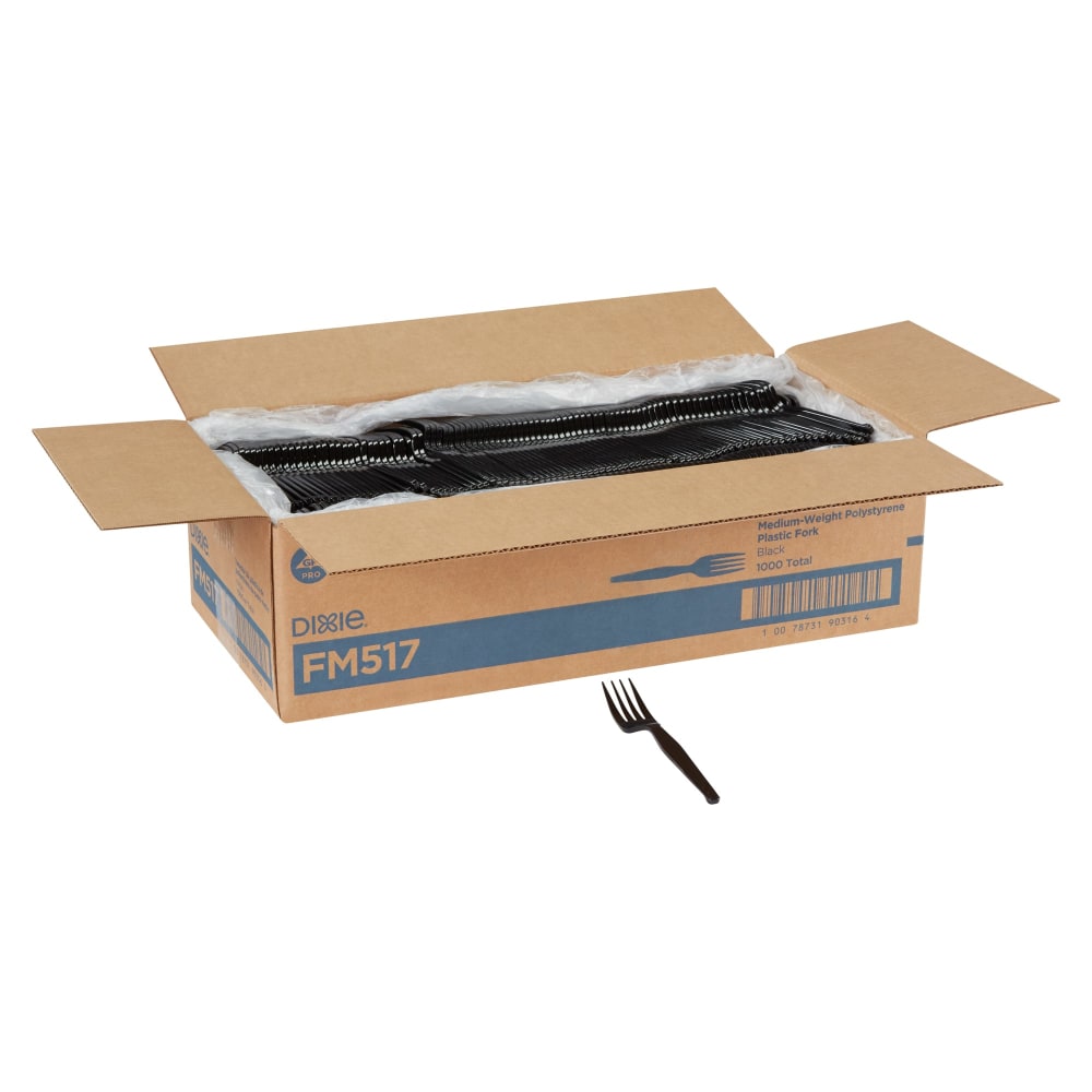 Dixie® Medium-Weight Polystyrene Disposable Forks, 6.104"L,