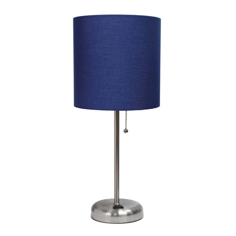 LimeLights Stick Lamp with Charging Outlet, 19-1/2"H, Navy