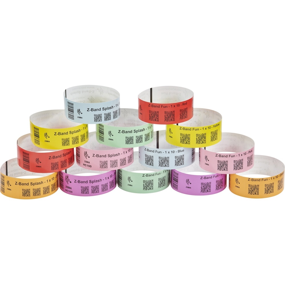 Zebra Wristband Polypropylene 1 x 10in Direct Thermal