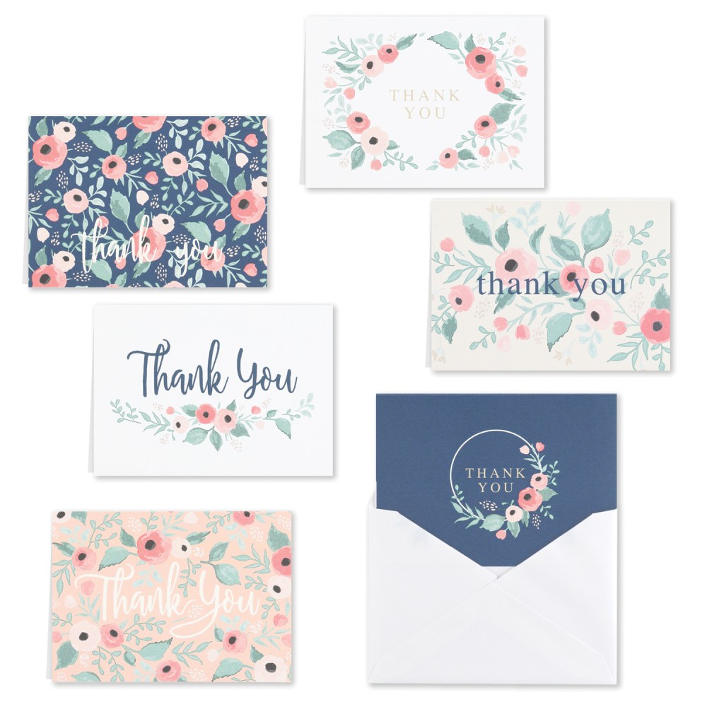 Assorted Tallon Thank You Cards With Envelopes - 8 Pack Cute Design