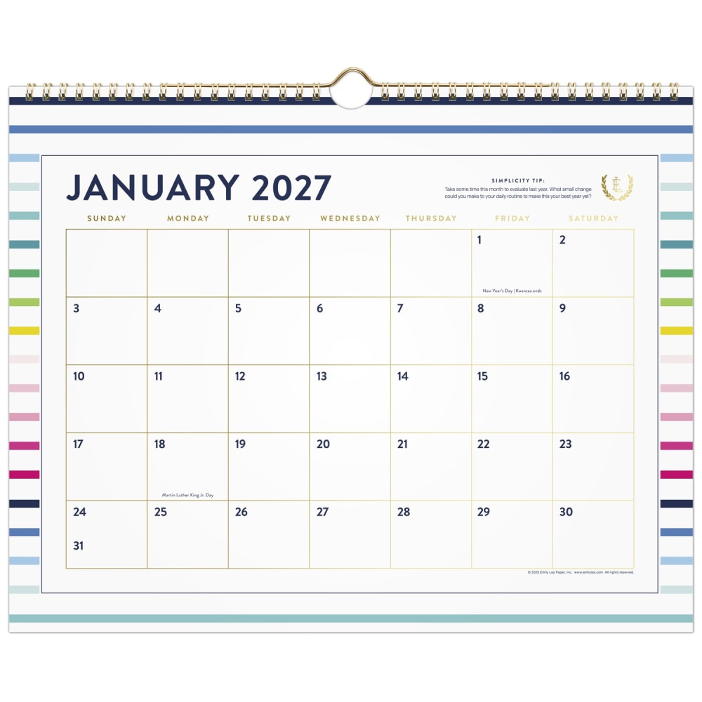 Simplified by Emily Ley for AT-A-GLANCE® 2027 Monthly