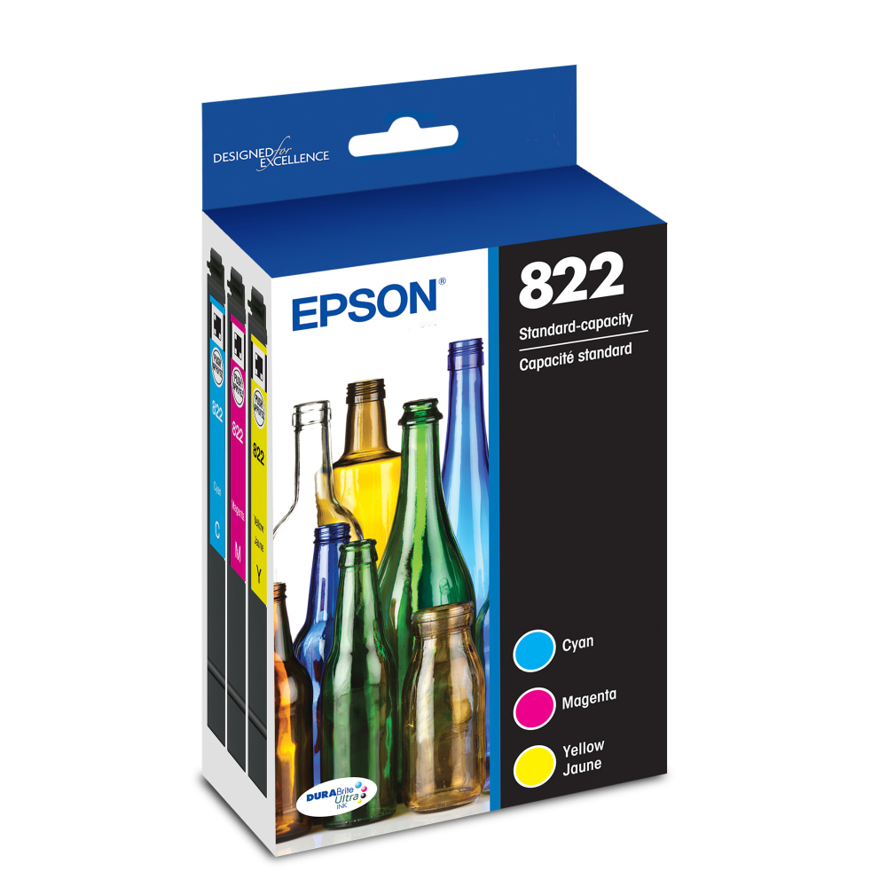 Epson® 822 DuraBrite® Ultra Cyan, Magenta, Yellow Ink