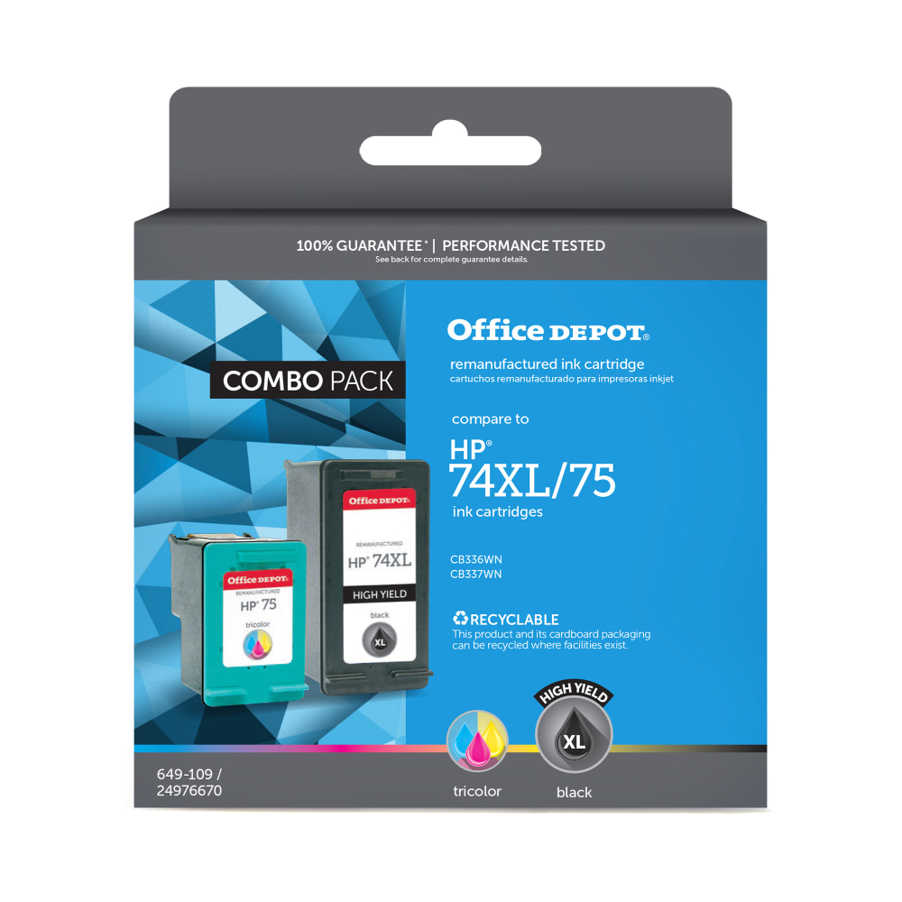 Office Depot® Remanufactured Black And Tri-Color High-Yield Ink