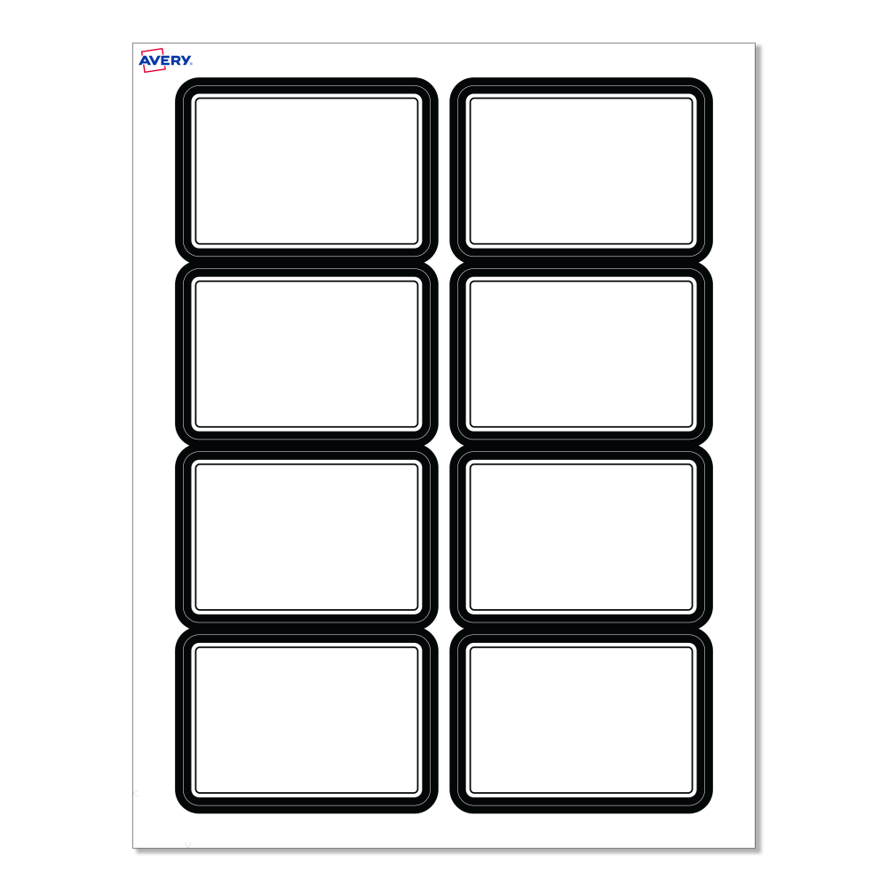 Avery® Adhesive Name Badges, S00-EY6-PRFNB10, Rectangle,