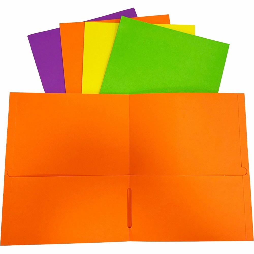 Sparco Leatherette 2-Pocket Letter Portfolio Folders, 8-1/2"