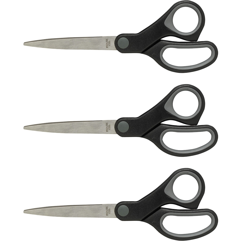 Sparco Straight Scissors w/Rubber Grip Handle - 8"