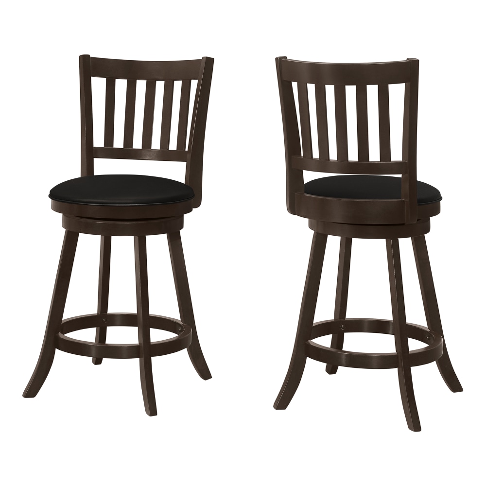 Monarch Specialties Arden Bar Stools, Espresso/Black, Set Of