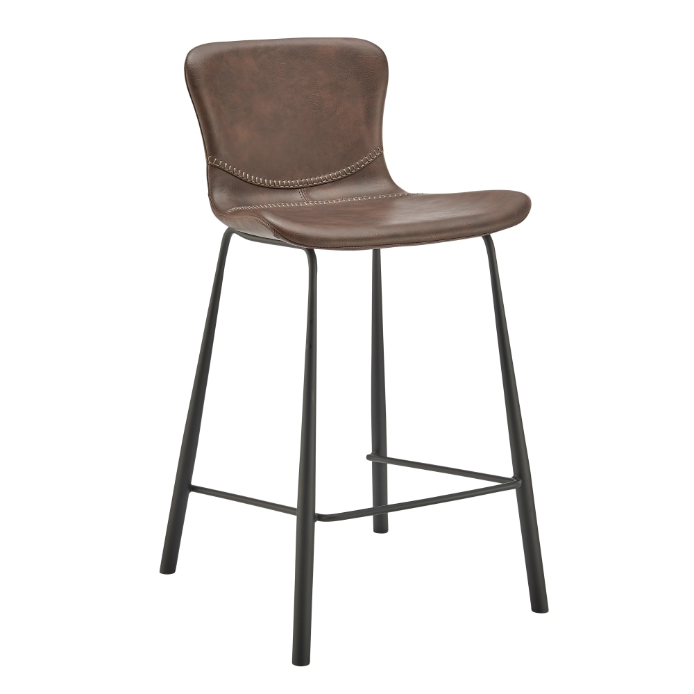 Eurostyle Melody Counter Stools With Backs, Brown/Matte Black,