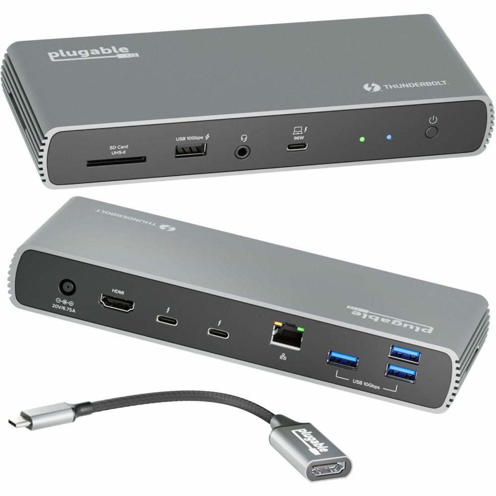 Plugable Thunderbolt 4 Dock with 100W Charging, Thunderbolt