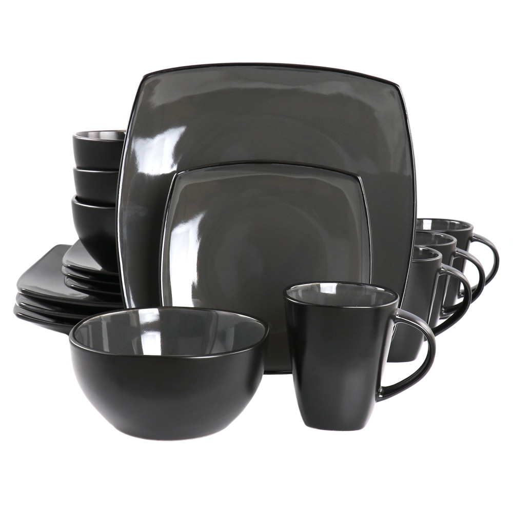 Gibson Home Soho Lounge 16-Piece Soft Square Stoneware
