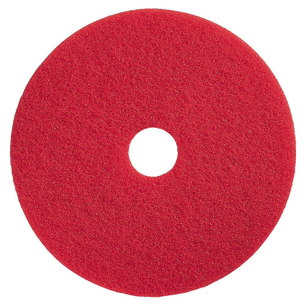 Genuine Joe Floor Pads, Flexible Buffing, 13", Red,