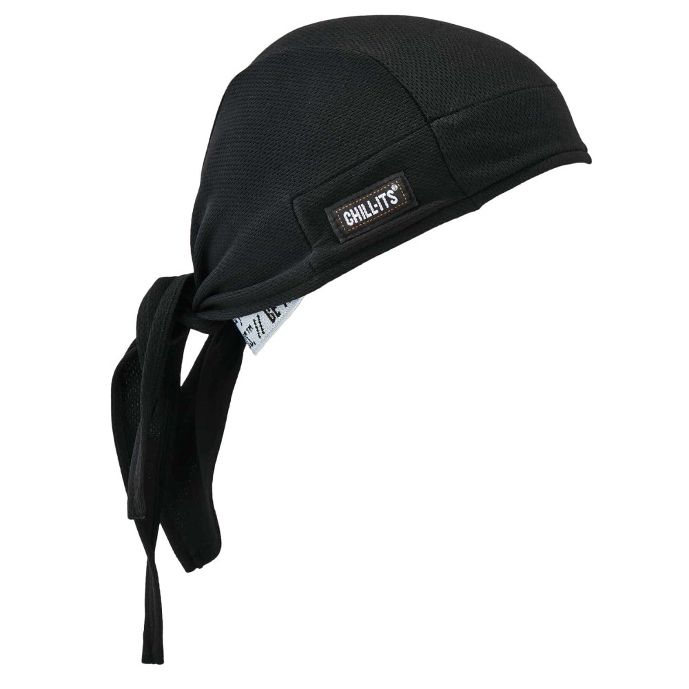 Ergodyne Chill-Its® 6615 High-Performance Dew Rags, Black, Pack