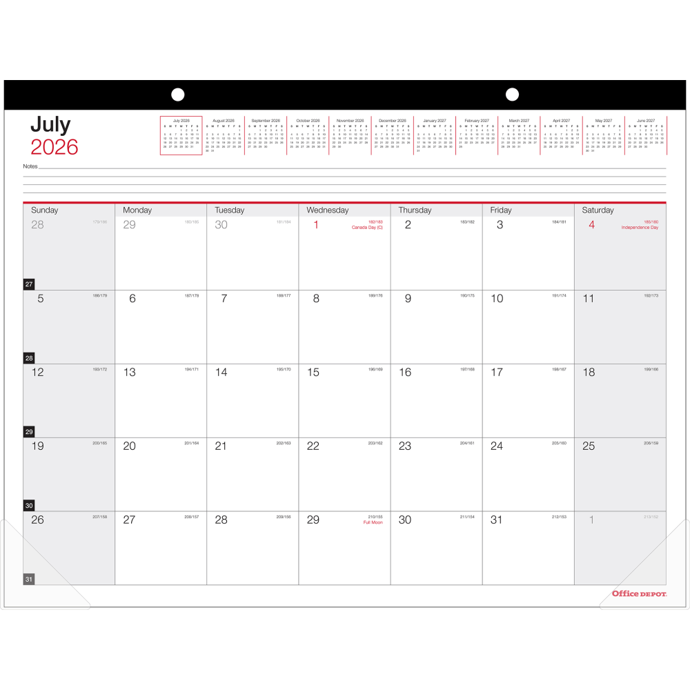 2026-2027 Office Depot® Brand Monthly Academic Desk Calendar,