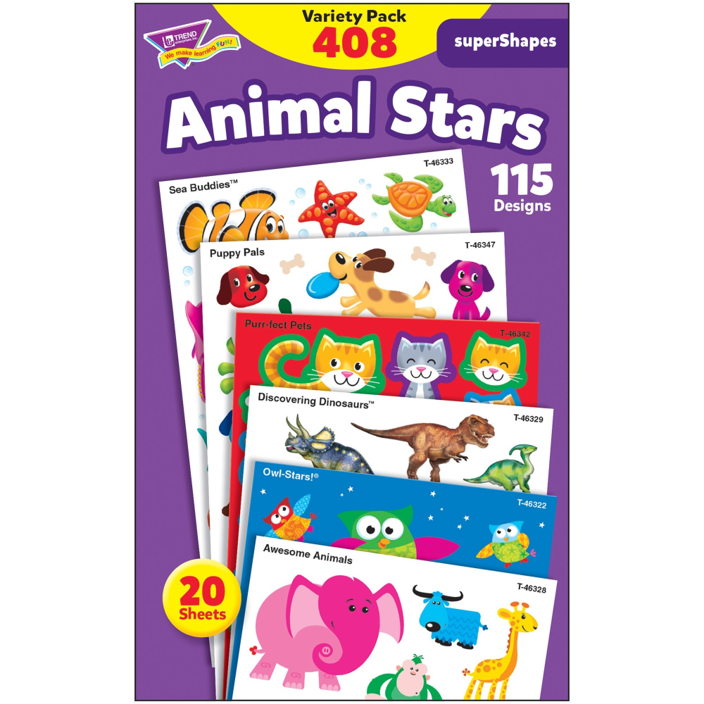 Trend Animal Fun Stickers Variety Pack - Fun,