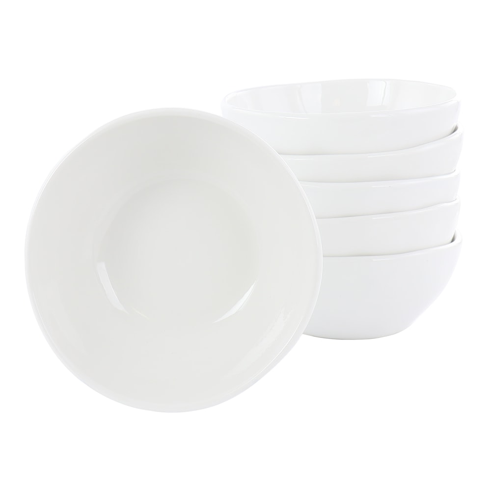 Our Table Simply White 6-Piece Organic Texture Porcelain