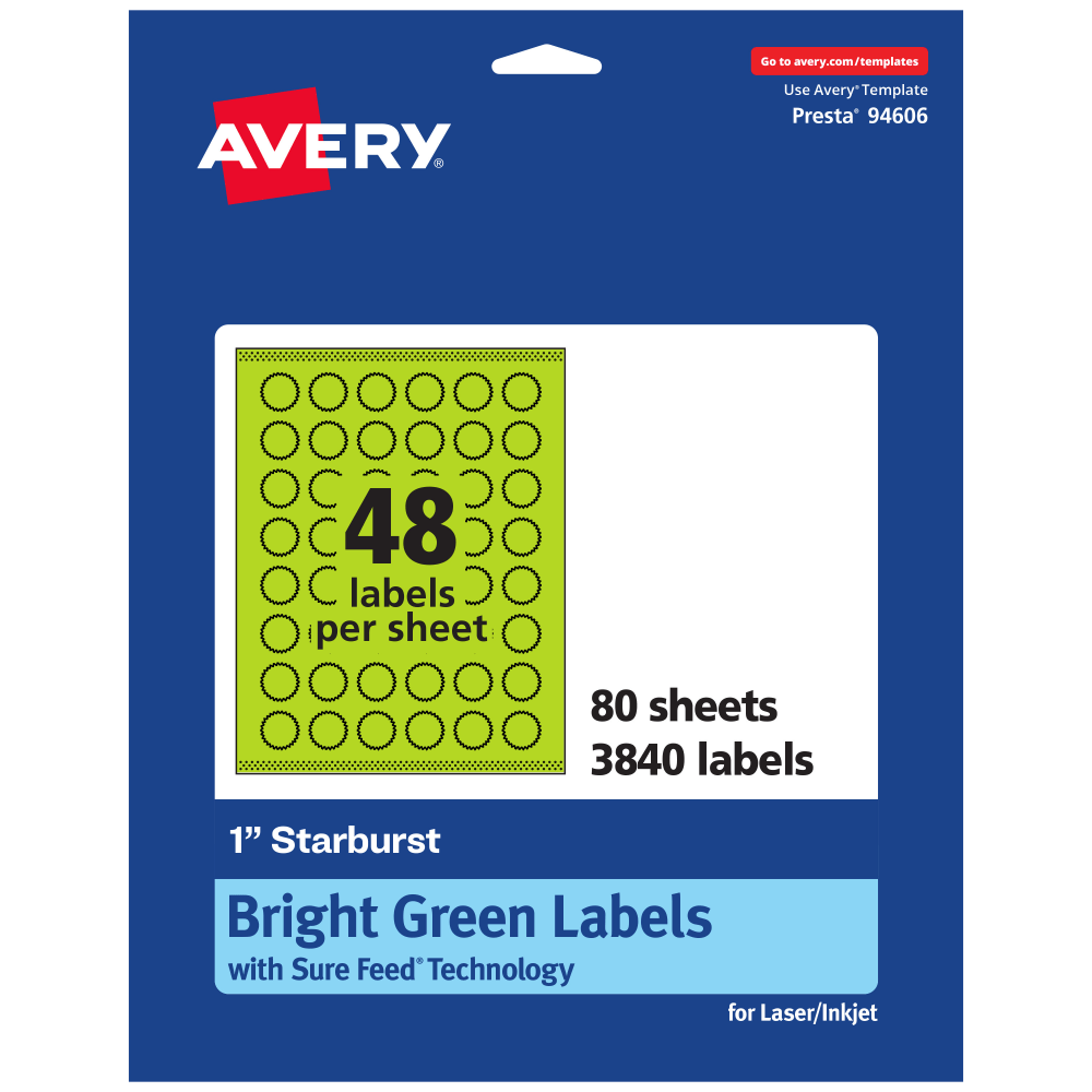 Avery® Print-To-The-Edge Labels With Sure Feed® Technology,