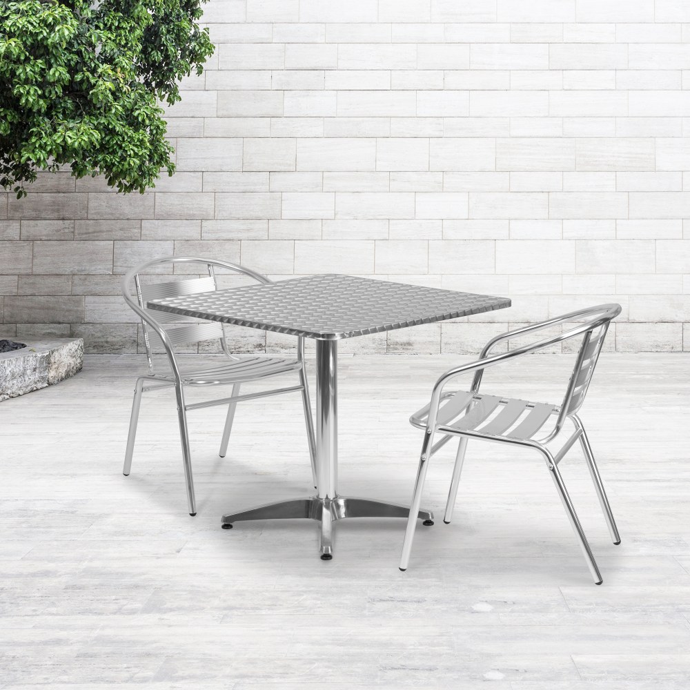 Flash Furniture Lila 3-Piece 31-1/2" Square Aluminum